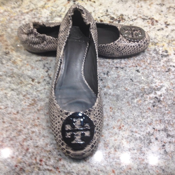 Tory Burch Reva snake skin flats - Picture 1 of 4